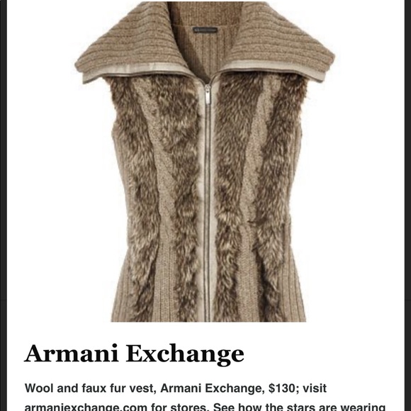 Armani Exchange Wool and Faux Fur Vest - Picture 1 of 8